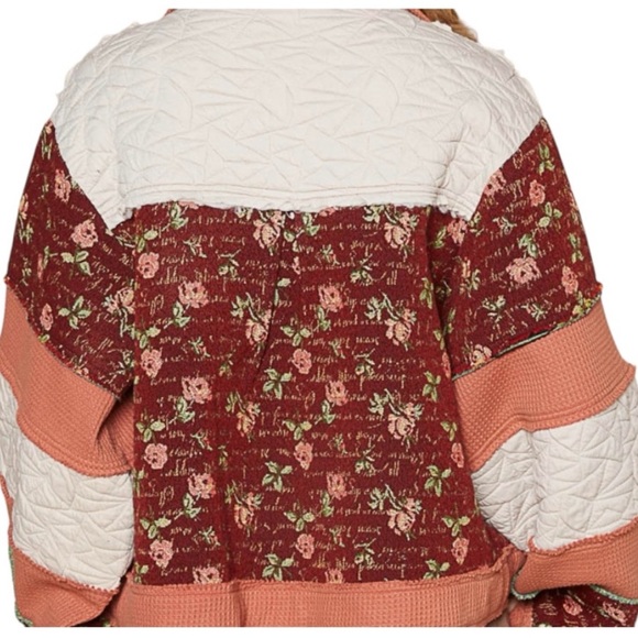 POL / New Patchwork Quilted Jacket / Boho Floral Winter jacket Boutique - Picture 2 of 13